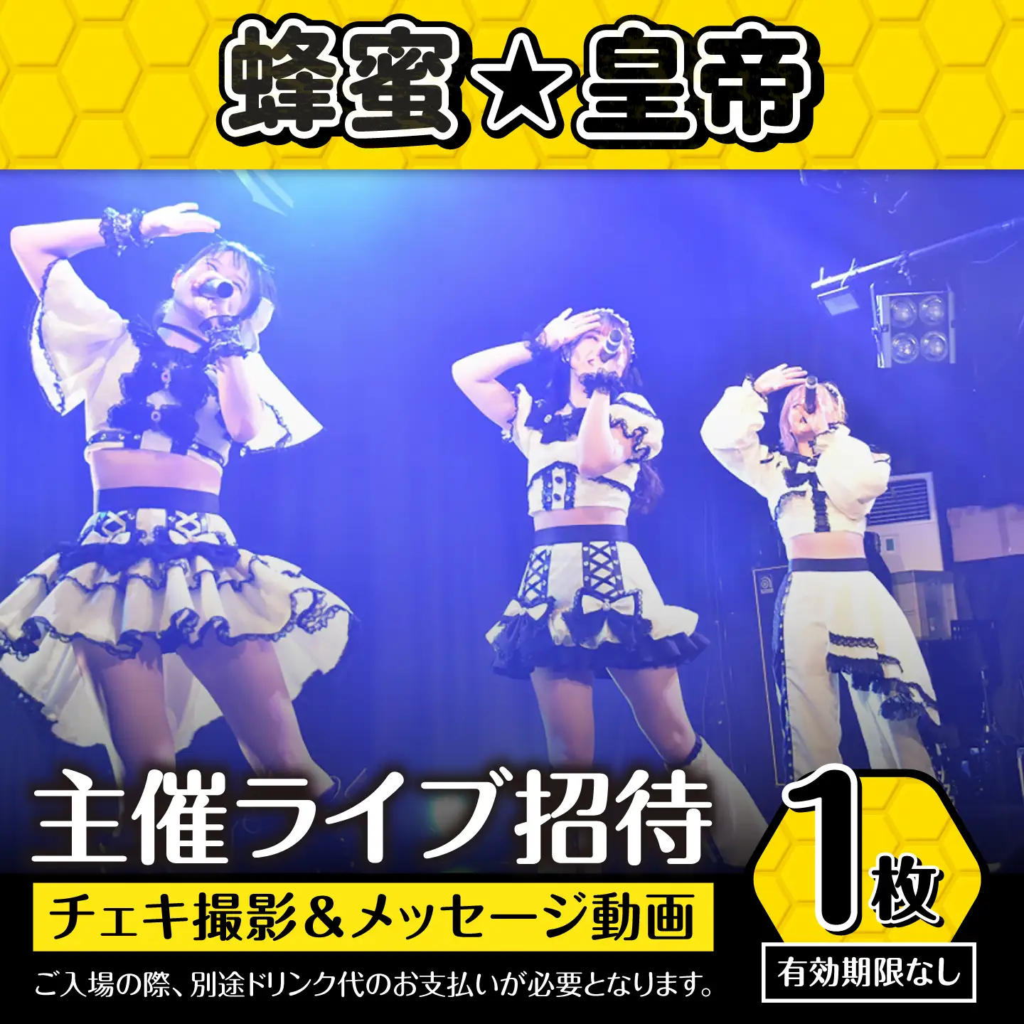 【蜂蜜★皇帝】 主催ライブ招待＆チェキ撮影＆メッセージ動画チケット アイドル はちペラ チケット 岐阜市 / ハニカムプロモーション[ANKD001]