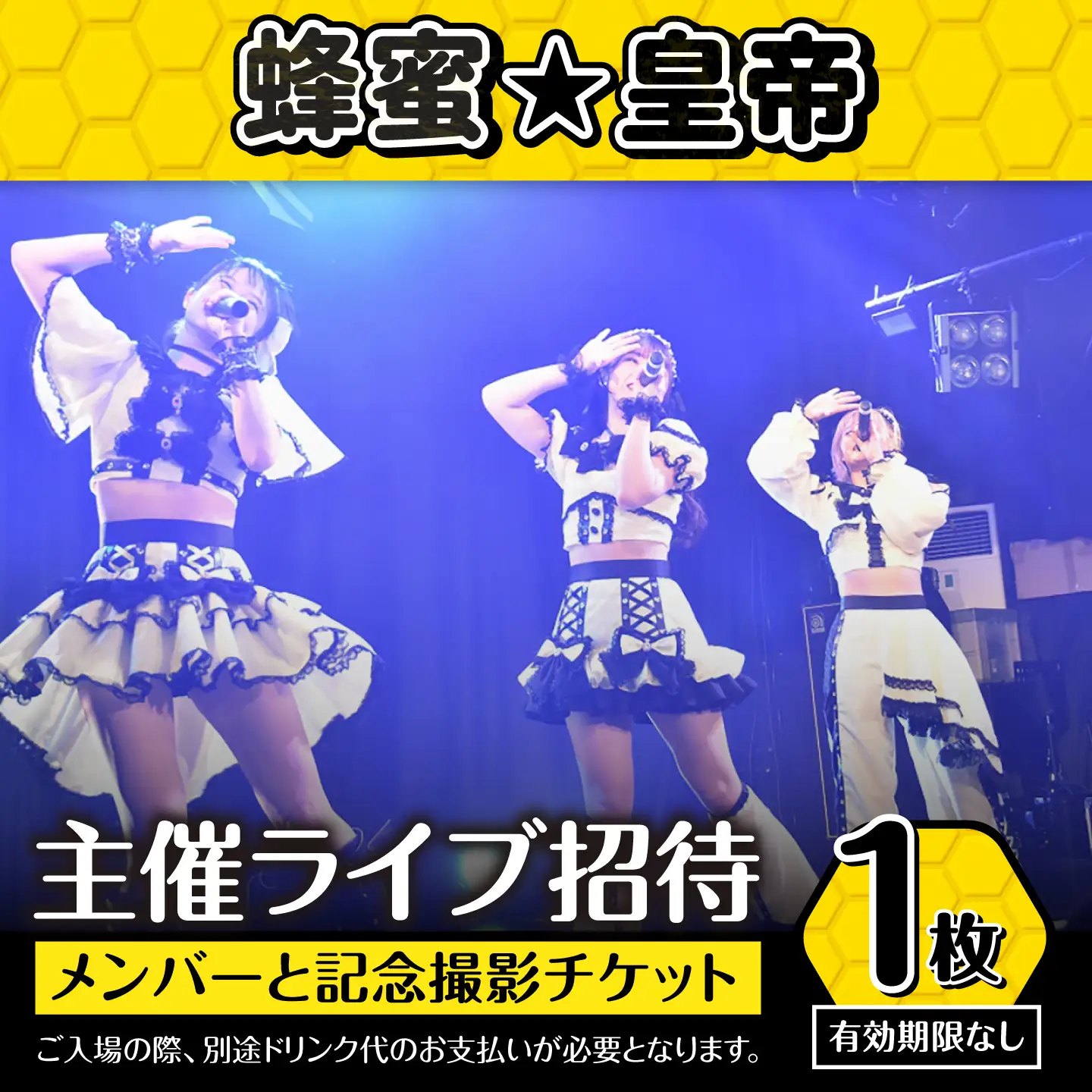 【蜂蜜★皇帝】 主催ライブ招待＆メンバーと記念撮影チケット&nbsp;アイドル はちペラ チケット 岐阜市 / ハニカムプロモーション[ANKD002]