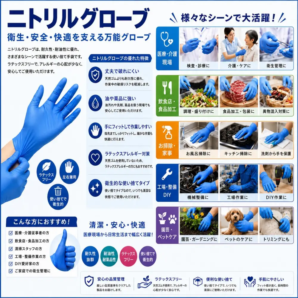 ニトリルグローブL　100枚入り　3箱