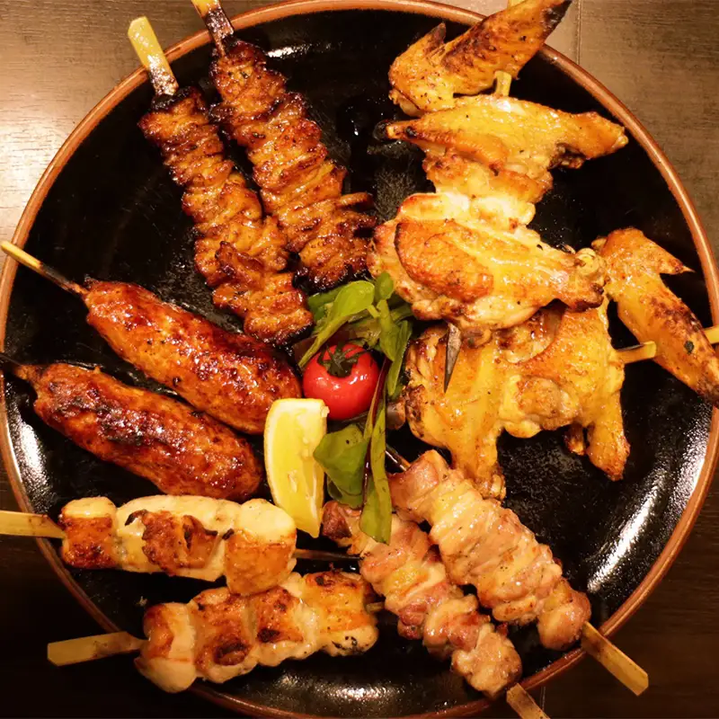 福島ブランド鶏 会津地鶏の炭火やきとり 10本セット（5種2本ずつ） 焼き鳥 串焼き 鶏肉 むね もも 手羽 つくね 皮 たれ 塩 食べ比べ 大容量 詰合せ  FAG-0078