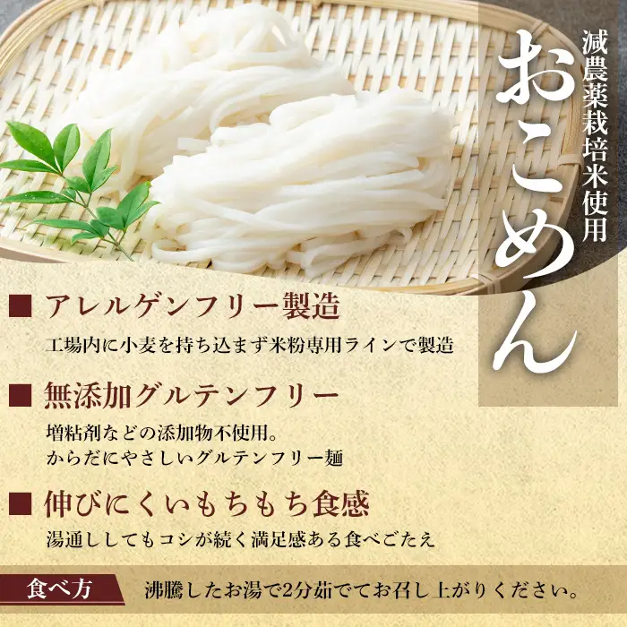 a1101-B おこめん(中麺) 1食100g(計10食)【アグリベースAIRA】姶良市 麺 お米麺 グリテンフリー
