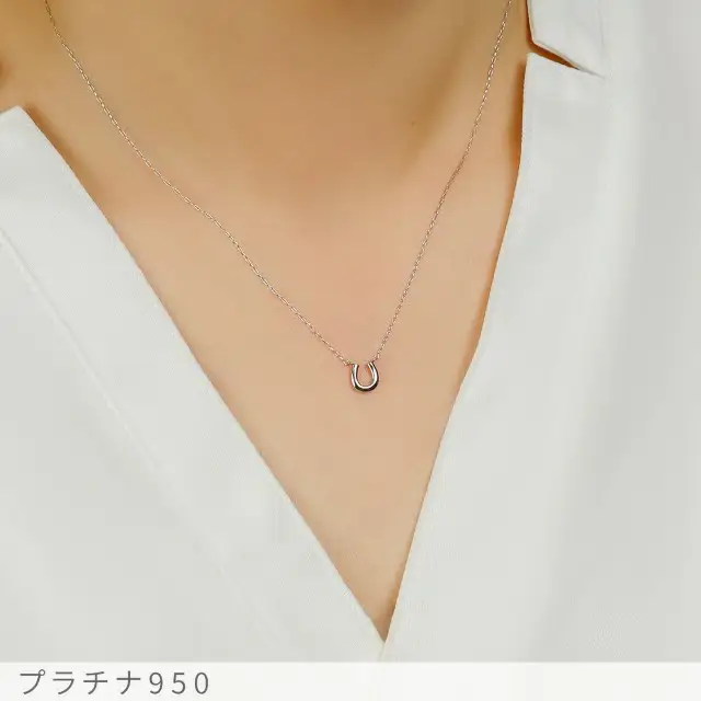 Pt ホースシュー ダイヤモンド ネックレス Small /b0270da