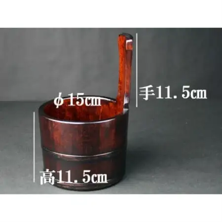 うるし塗りお風呂用品　片手桶　樹林【1739868】