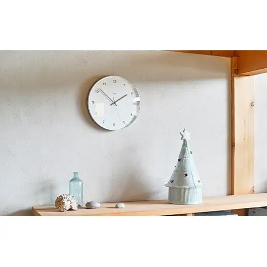 Biome clock LC24-16 WH(snow) ホワイト Lemnos レムノス  時計 とけい 秒針 子ども部屋 掛け時計 入学祝い 誕生日プレゼント おしゃれ インテリア 日本製 富山県 高岡市 FAD-2005