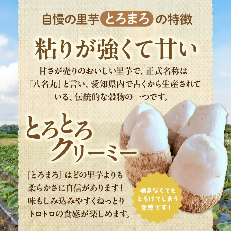 【粘りと甘みが段違い】里芋『とろまろ』土付き 4.5kg 3箱・H122