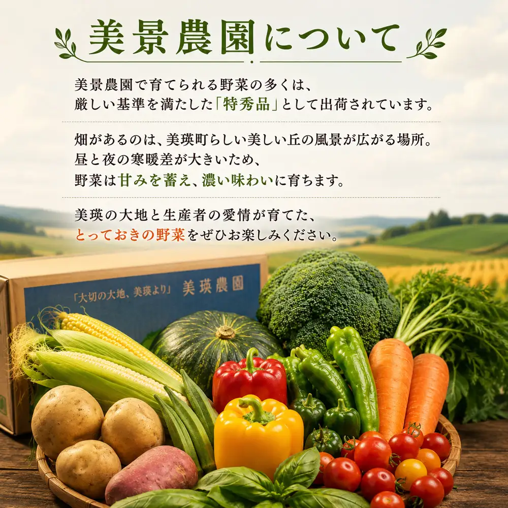 【令和8年産】旬の野菜7～9種の詰め合わせセット 定期便 3回便 8月～10月発送 美景農園