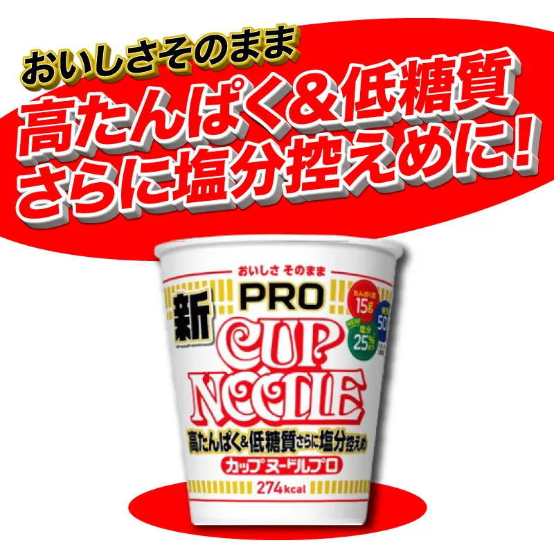 【定期便3回】 カップヌードルPRO 12食入り カップヌードル JC