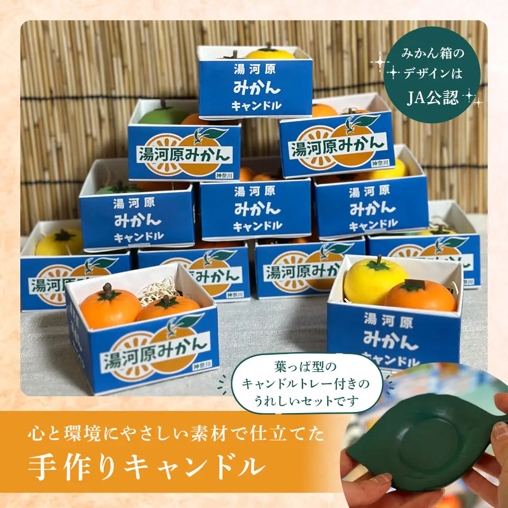 みかん箱キャンドルセット | 湯河原町 みかん キャンドル 癒し ハンドメイド 香り