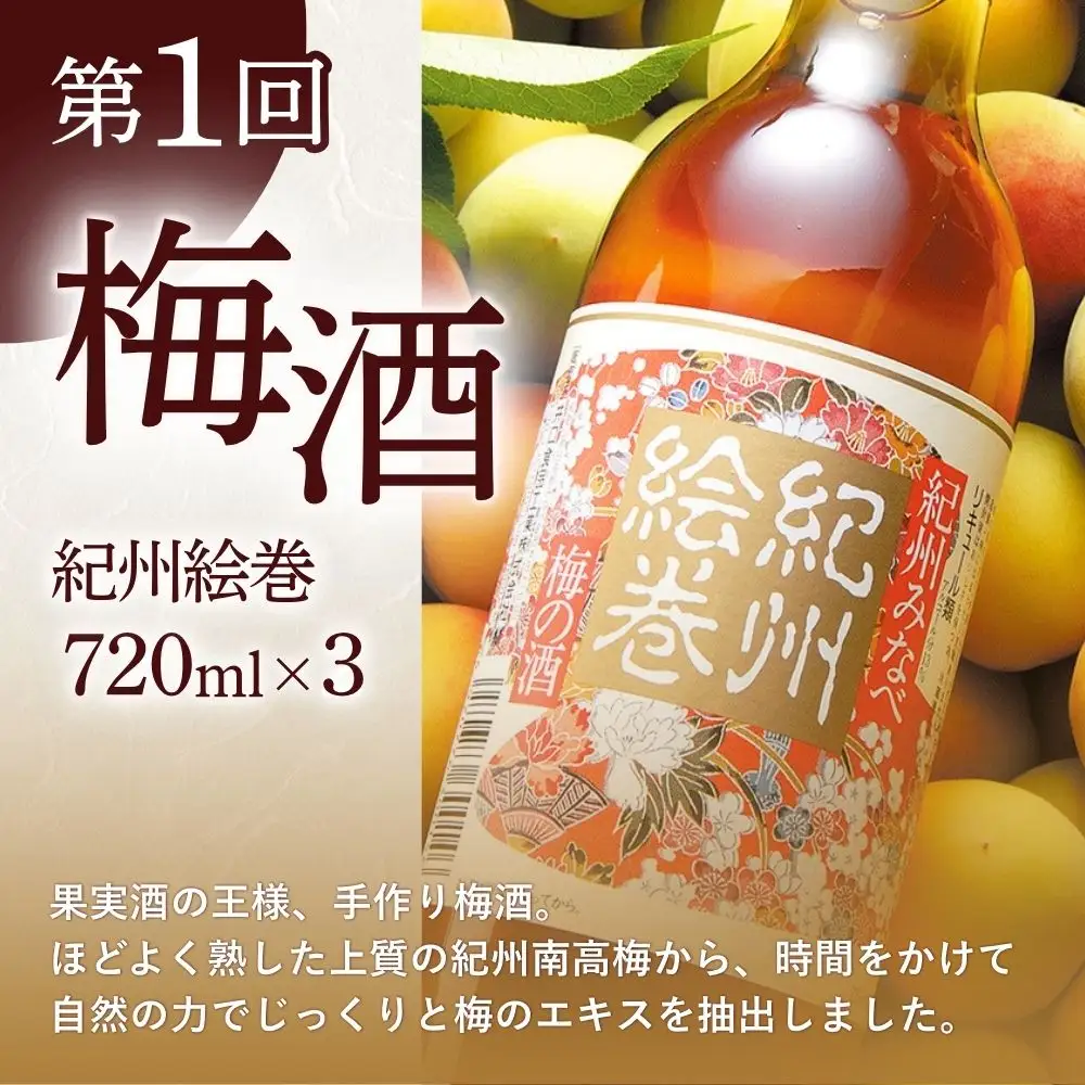 【定期便全3回】梅酒 梅干し 紀州南高梅 はちみつ梅 昆布包み梅 和歌山県みなべ町産 【umicbn-tkb001】