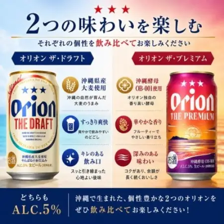 オリオン ザ・ドラフト×オリオン ザ・プレミアム 飲み比べ 合計24本(各種350ml×12本)【1746369】