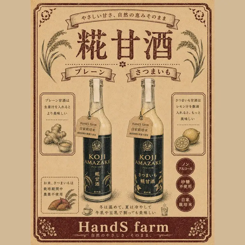 米糀甘酒2種 プレーン/さつまいも 500g 発酵食品 甘酒