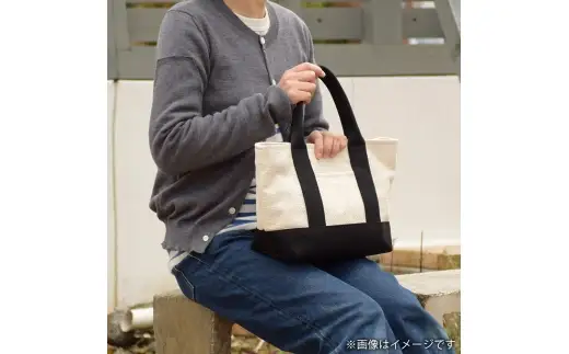 三河木綿刺し子織バッグ OBIトートミニ （ 生成 ） 