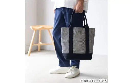 三河木綿刺し子織バッグ sasicco OBIトート （ 消防刺子 ） 