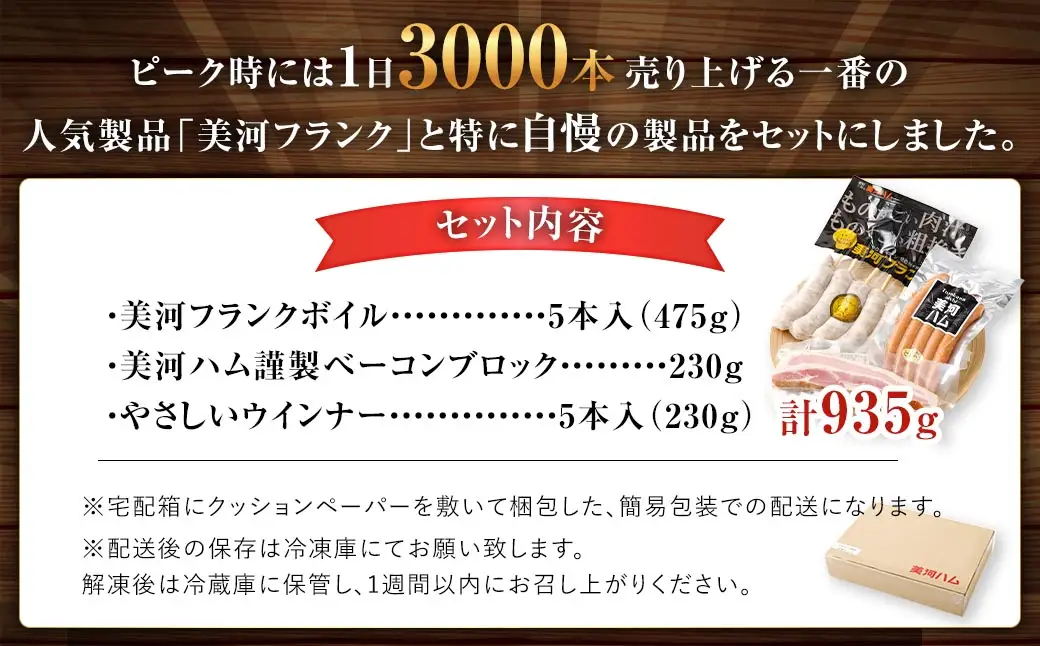 美河フランク入り！ 美河ハム定番セット