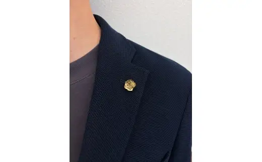 とよかわバラの真鍮襟バッジ 【 Lapel Rose 】