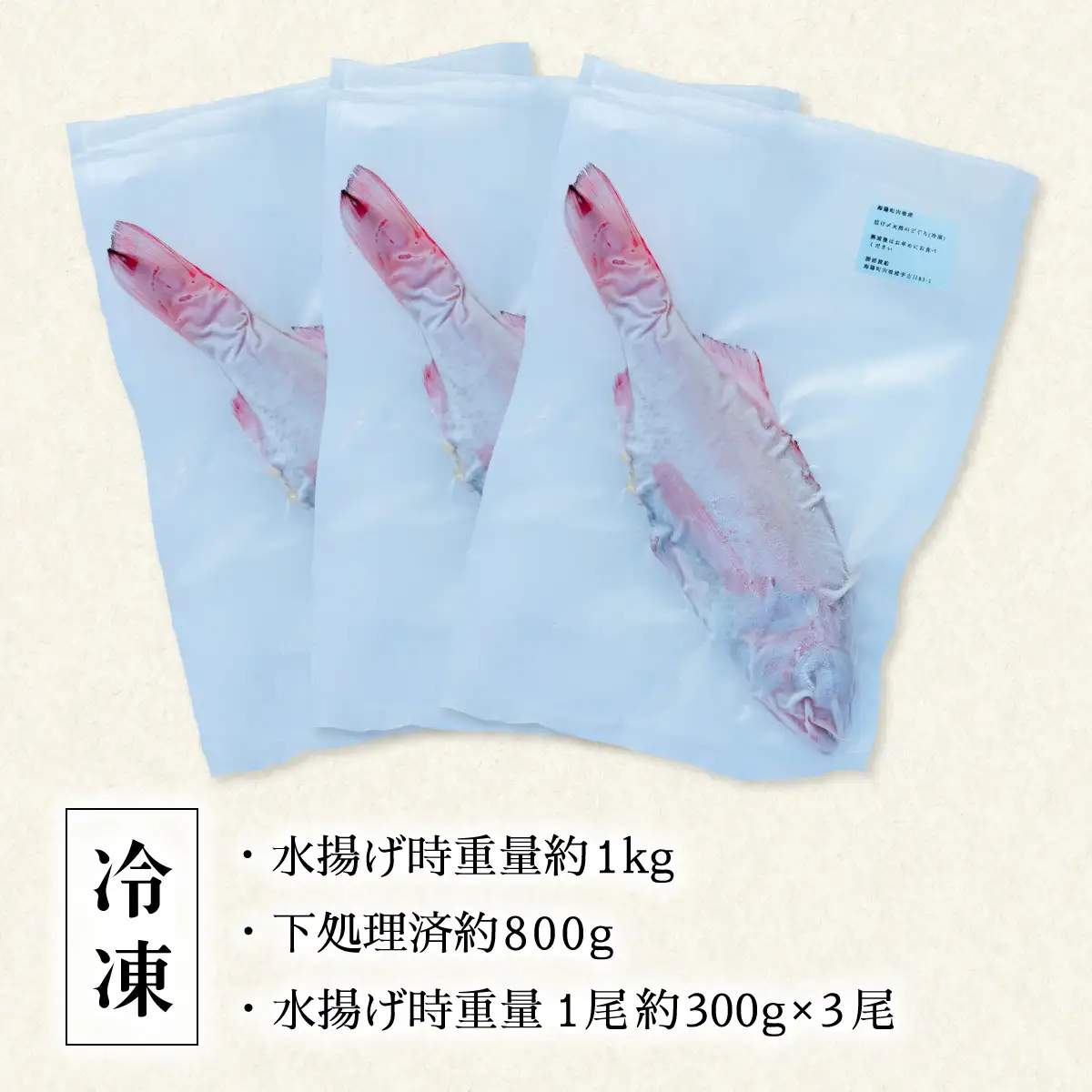 ノドグロ 大サイズ 約1kg 産地直送 冷凍 下処理済 アカムツ のどぐろ 高級魚 水揚げ時重量約1kg 下処理後約800g