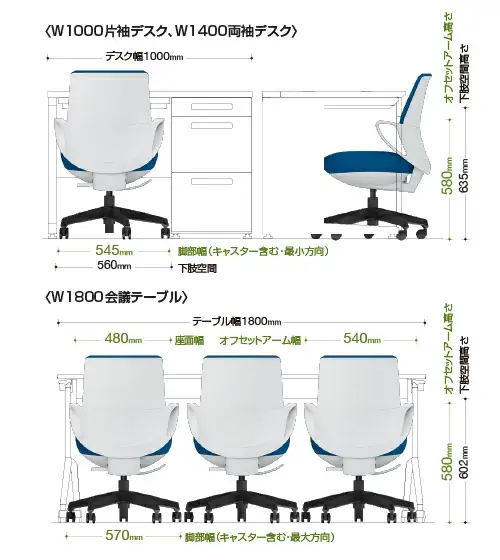 コクヨ チェアー ピコラリビナ (ブラック) C10-B12CG-E1G9B61 ハイバック・肘付・黒樹脂脚・本体白・布･ゴム単輪キャスター／在宅ワーク・テレワークにお勧めの椅子【136-02】