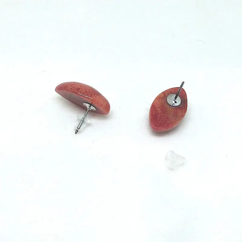 2181 珊瑚ピアス・マーキス（アフリカ珊瑚） 還暦祝い 贈り物 かわいい カジュアル オシャレ アクセサリー 母の日プレゼント