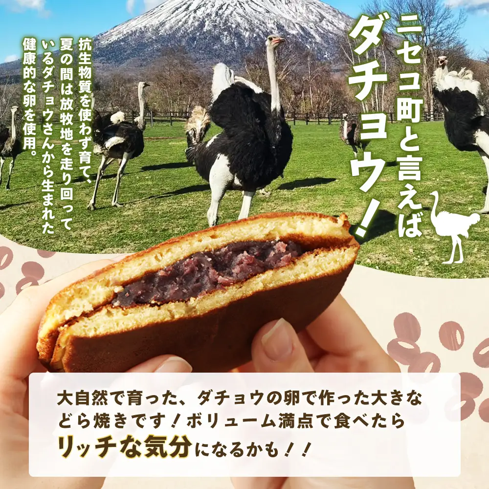 〈ダチョウの卵使用！〉リッチ卵使用『どら焼きサンド』６個入りセット　【09162】