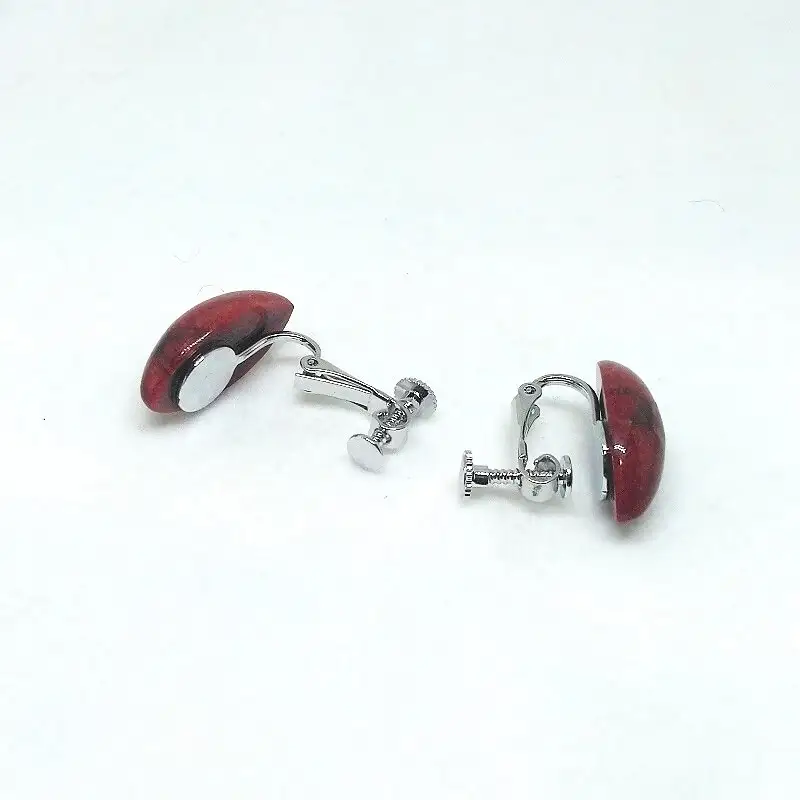 2182 珊瑚イヤリング・マーキス（アフリカ珊瑚） 還暦祝い 贈り物 かわいい カジュアル オシャレ アクセサリー 母の日プレゼント