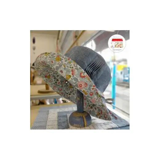 AO013【warmheart】リバティ(Betsy)×シャンブレーのリバーシブルハット/帽子(56.5cm)