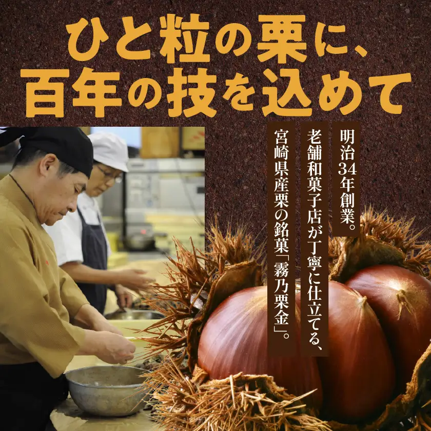 先行受付!【10月お届け】霧乃栗金 14個入〔16-D8-003-10〕_(都城市) 和菓子 銘菓 霧乃栗金 14個 季節限定品 郷土銘菓処