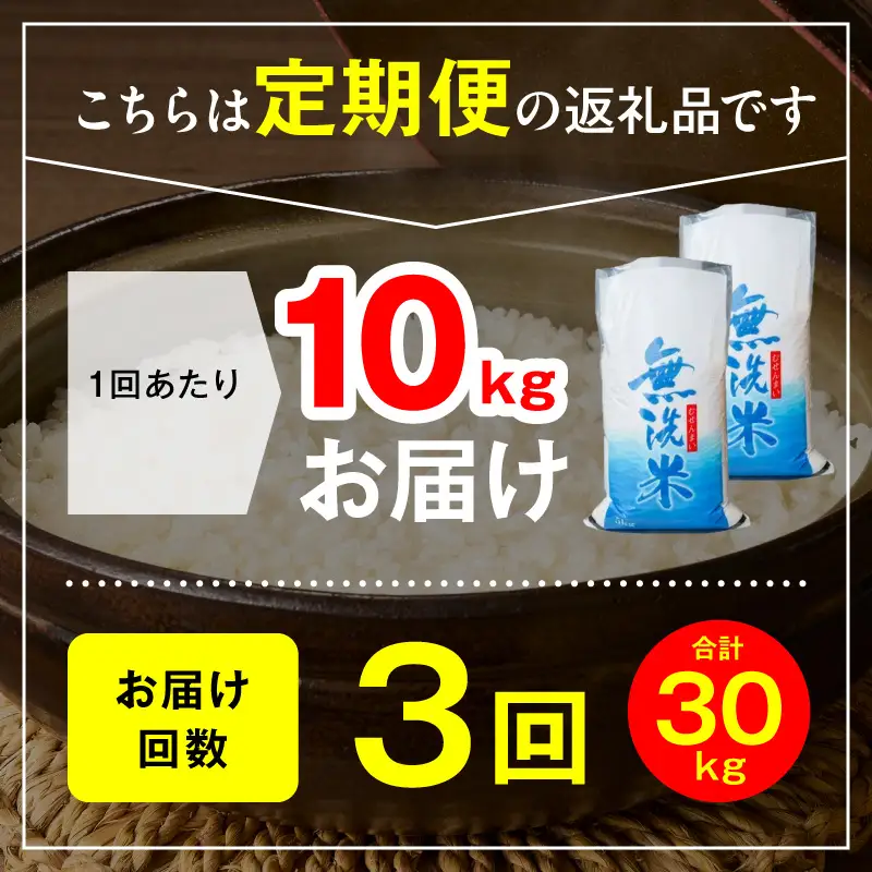 延岡産ヒノヒカリ（無洗米）10kg 3ヶ月定期便 N0218-YG0262