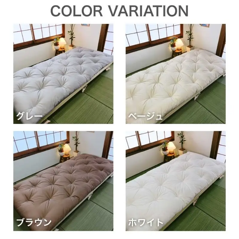 敷布団 ダブルロング 綿100% ボリューム 8.5kg 側生地：無地 職人手作り 和布団 ※配送不可:離島 グレー