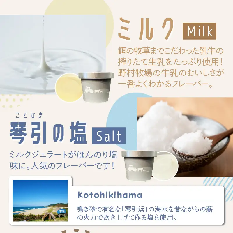 ミルクジェラート食べ比べ3種6個セット 野村牧場 スイーツ デザート ジェラート カップジェラート 牧場 アイス