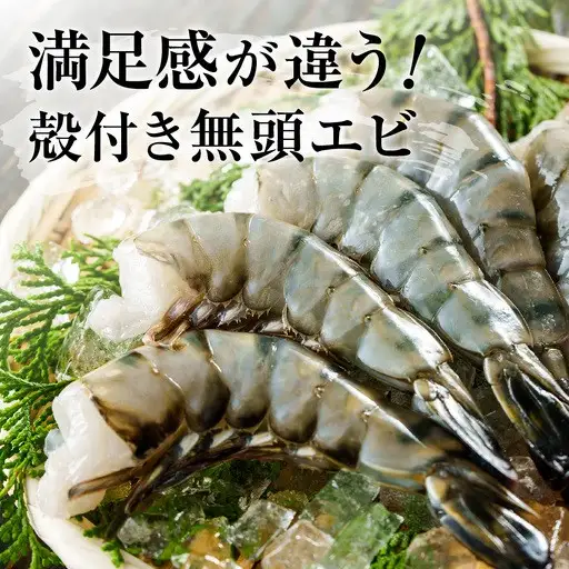 特大 ブラックタイガー 無頭えび 260g前後7尾