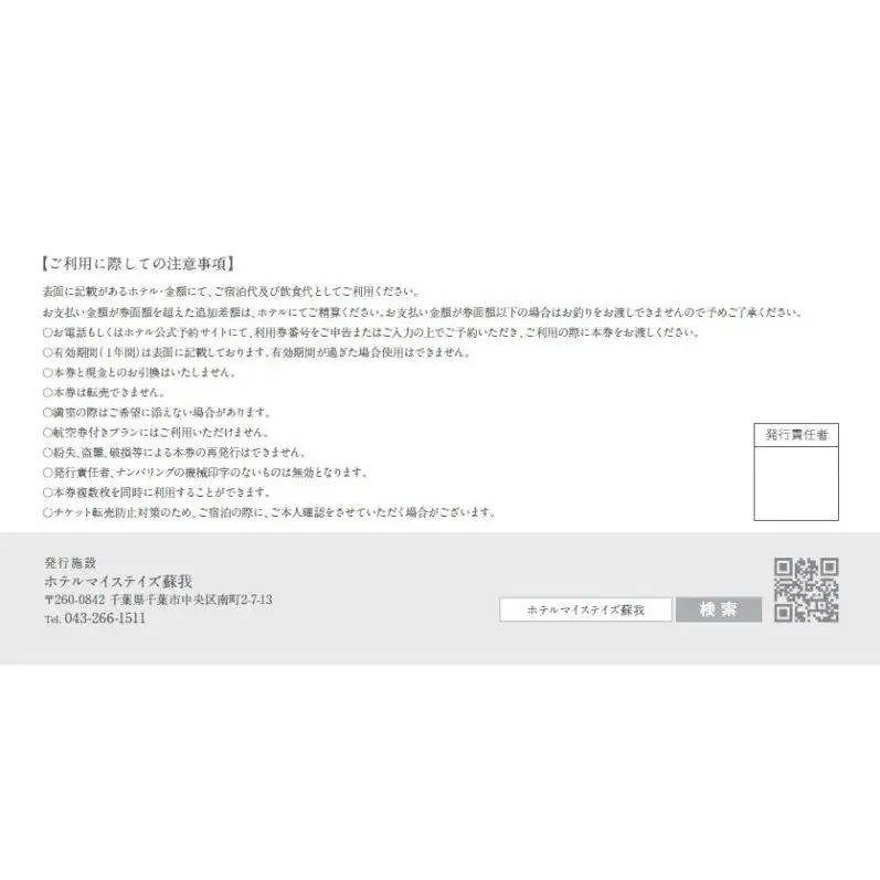 施設利用券 5,000円 チケット 利用券 宿泊券 ホテル ホテルマイステイズ蘇我 ビジネス 観光 JR蘇我駅 千葉県 千葉市