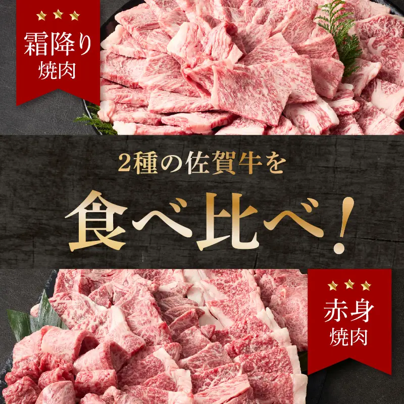【最速配送】佐賀牛 霜降り 赤身 焼肉 食べ比べ 800g ／ 佐賀牛【C110】