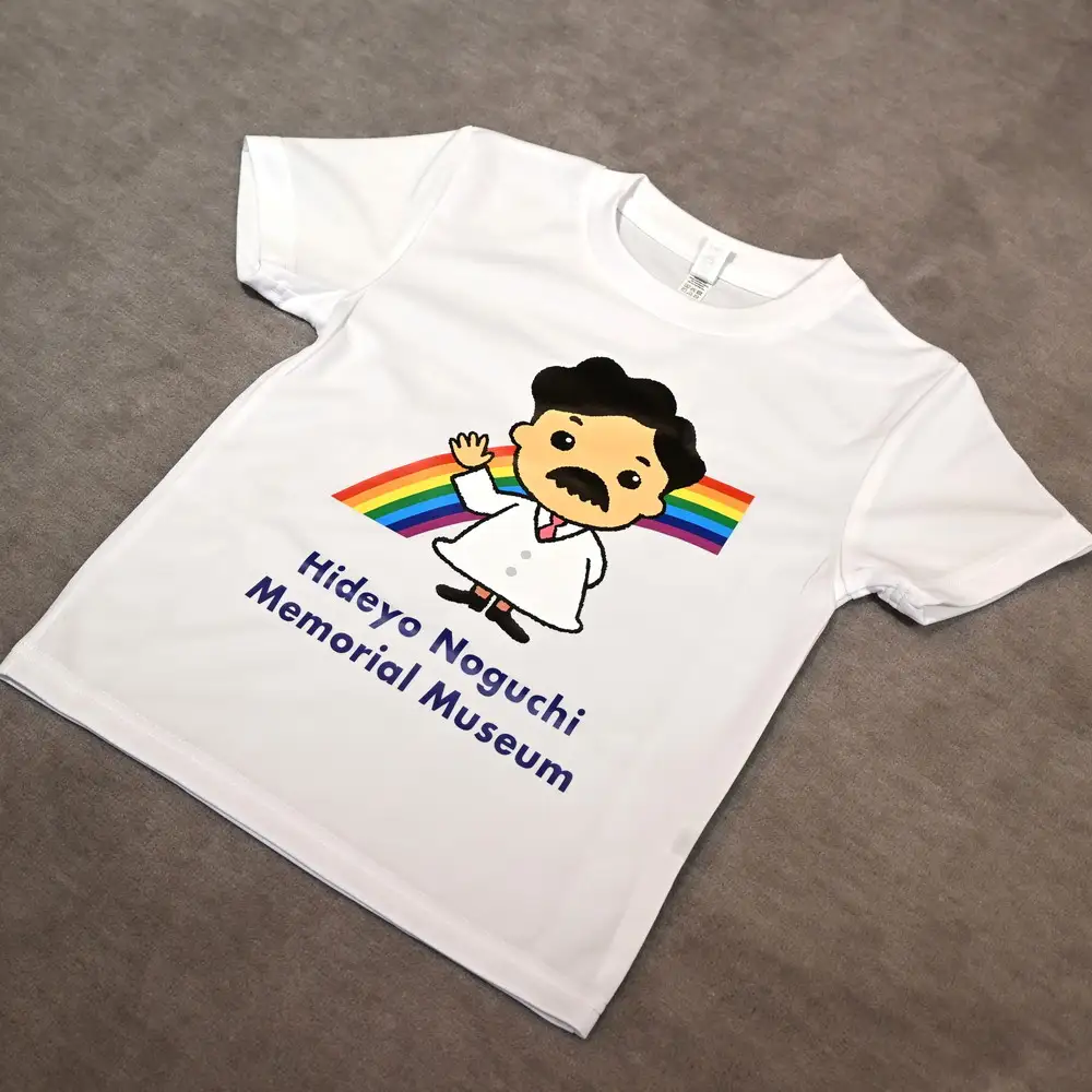 野口英世記念館 オリジナル 広報大使ヒディのイラスト こども用速乾Tシャツ [ 120 / 140サイズ ] | ここでしか手に入らない 猪苗代 福島県 1万円台