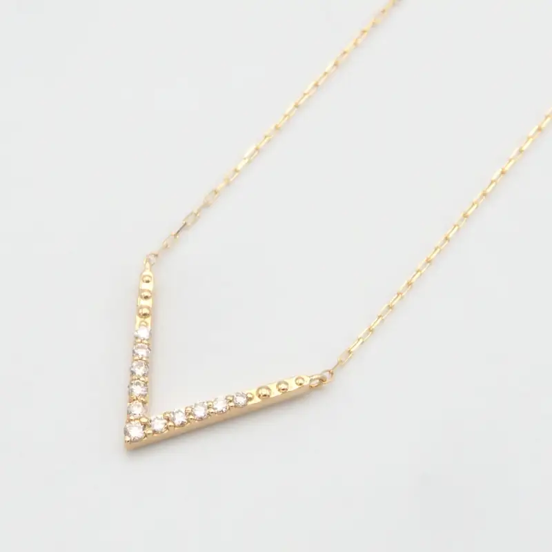 K18 0.08ct ダイヤモンド ペンダントネックレス　FHH-019978