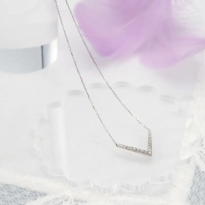 PT900/PT850 0.08ct ダイヤモンド ペンダントネックレス　FHH-019979