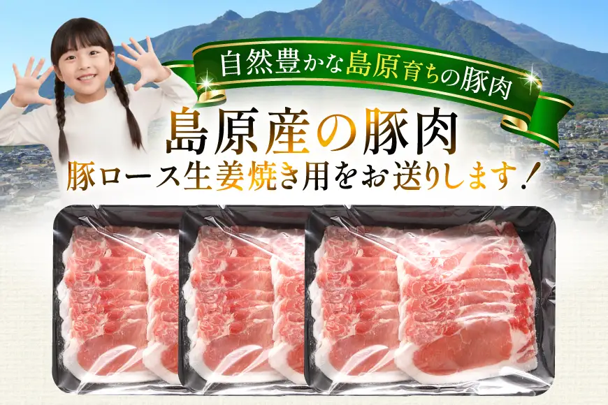 AK031 豚ロース 生姜焼き用 500g 3パック 計1.5kg