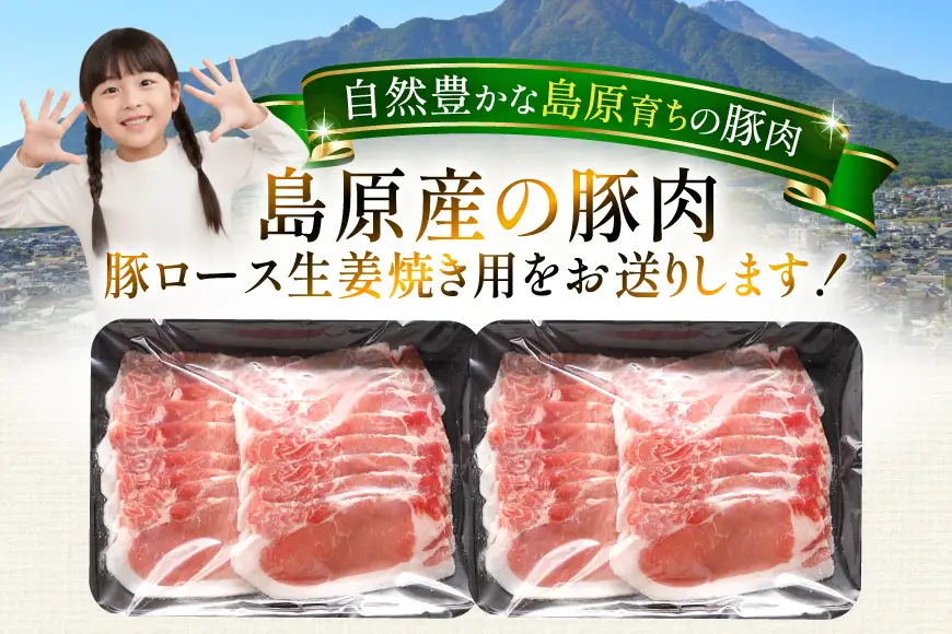AK030 豚ロース 生姜焼き用 500g 2パック 計1kg