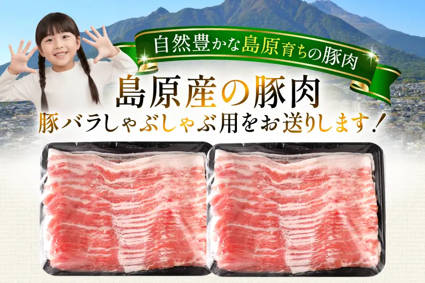 AK034 豚バラ しゃぶしゃぶ用 500g 2パック 計1kg