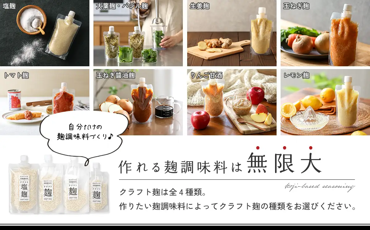 【ヨーグルトメーカー専用】 パウチで作る自家製麹調味料キット 「クラフト麹スタートキット」 多治見市 / タニカ電器販売[TAS032]