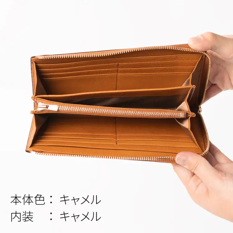 SOMES 財布 WF-22 ラウンドファスナー束入れ キャメル