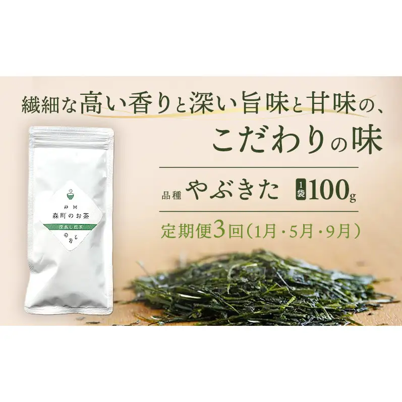【定期便3回】深蒸し煎茶100g（1袋）お茶 緑茶 深蒸し煎茶 静岡茶 高級深蒸し煎茶 高級煎茶 静岡のお茶 水出し煎茶 静岡 浜松市