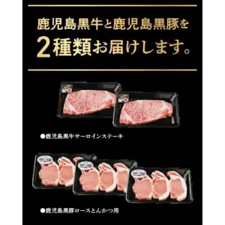 【のし付き・お中元】鹿児島ステーキ・黒豚とんかつセット【配送不可地域：離島】【1749541】