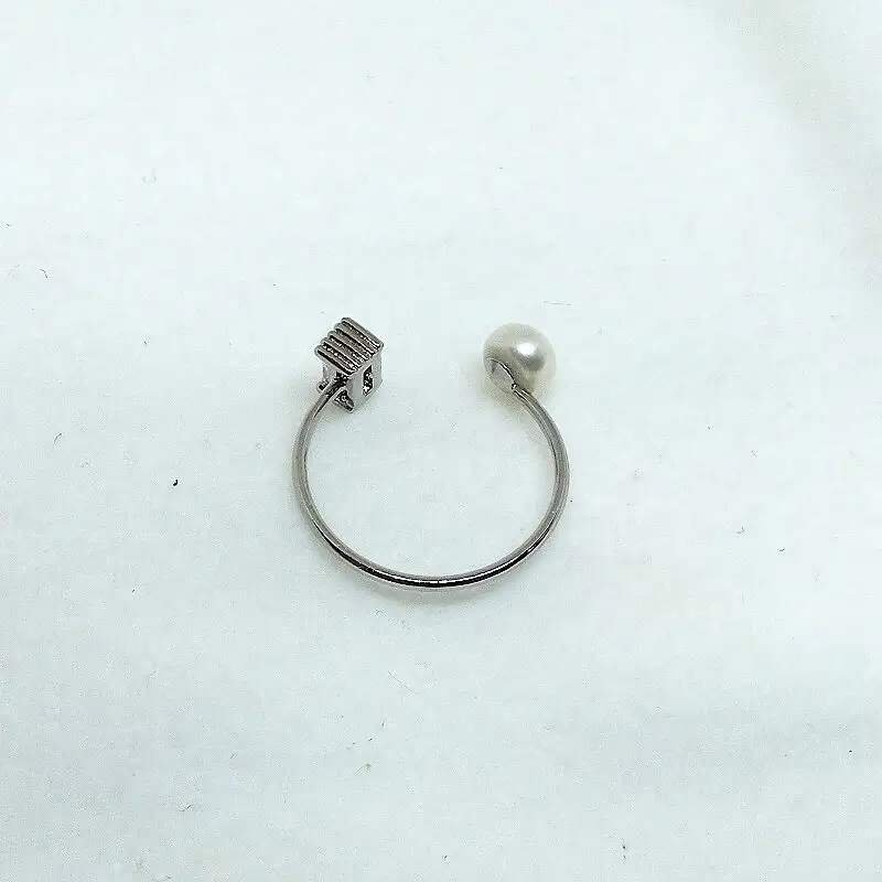 2198 真珠リング・バケットカットR（淡水本真珠・ボタン）贈り物　かわいい カジュアル エレガント アクセサリー
