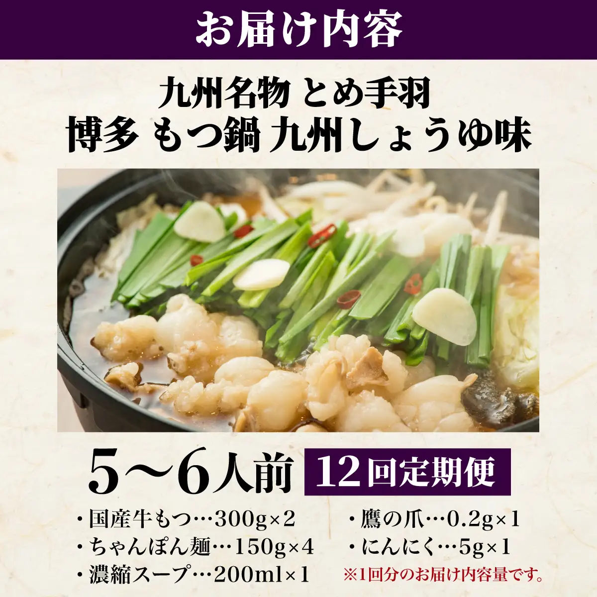 ＜定期便・全12回＞九州名物 とめ手羽 博多 もつ鍋セット 九州しょうゆ味 5-6人前