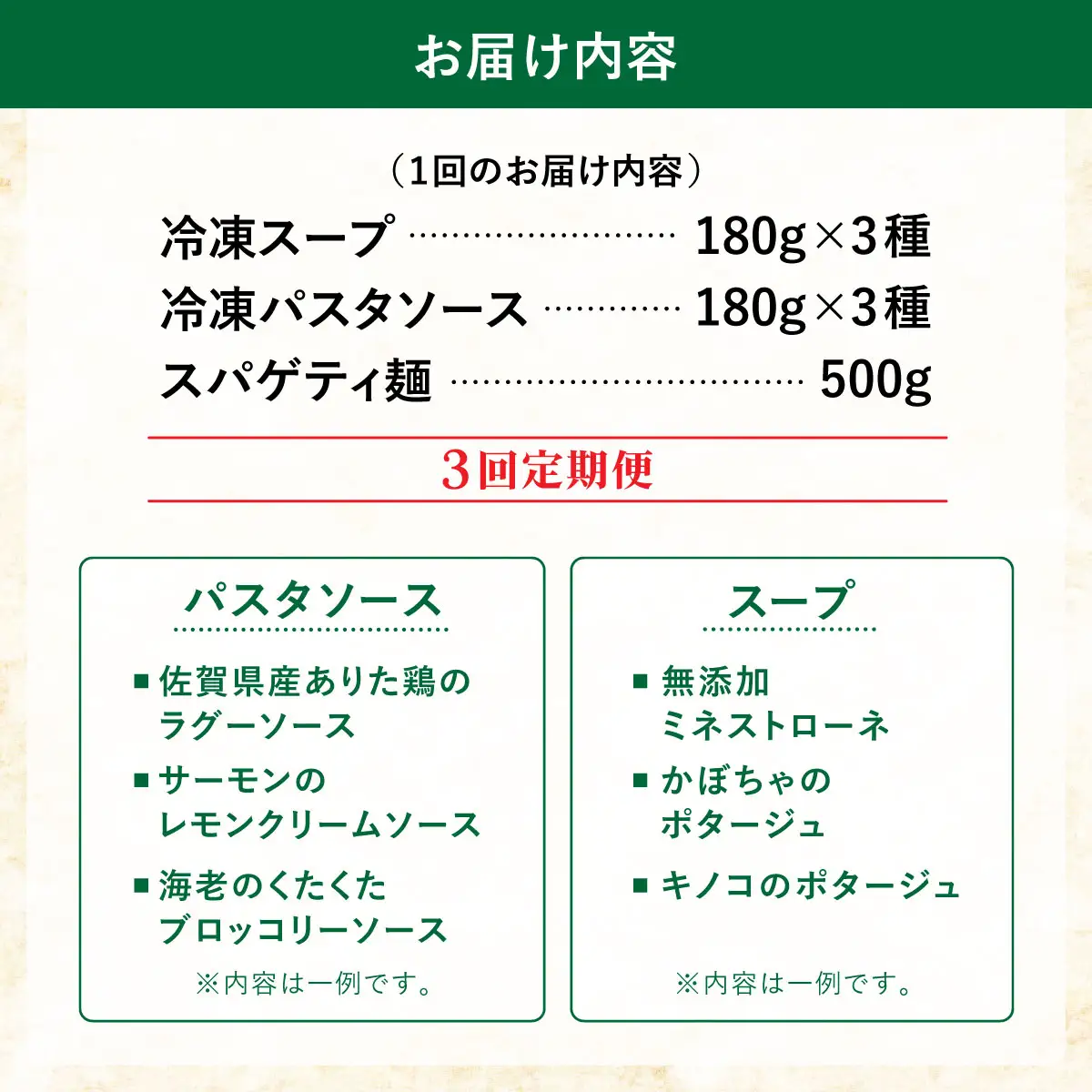 ＜定期便・全3回＞ シェフのおすすめ 無添加 スープ & パスタ ソースセット 自家製