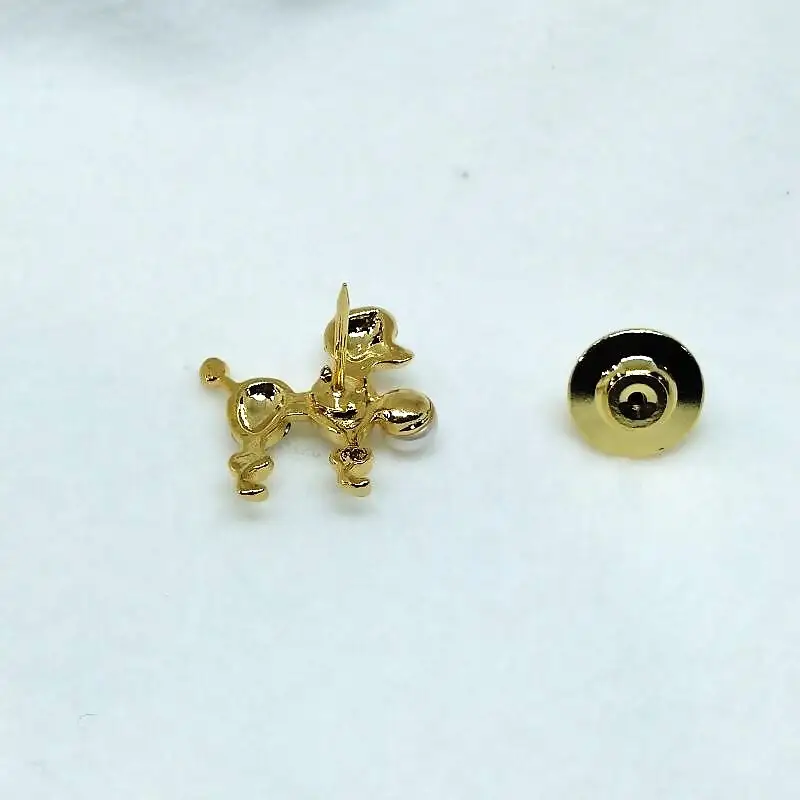 2201 真珠ピンブローチ・プードルG（淡水本真珠・ボタン）オシャレ パール アクセサリー プレゼント 自分へのご褒美 イヌ