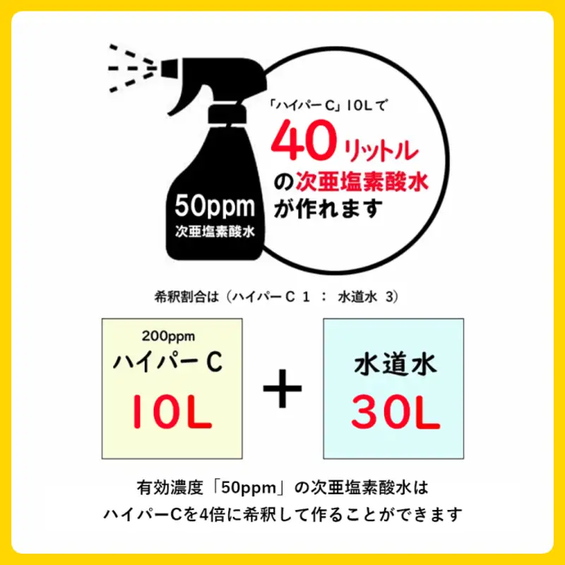 次亜塩素酸水 ハイパーC 10リットルBOX  衛生管理