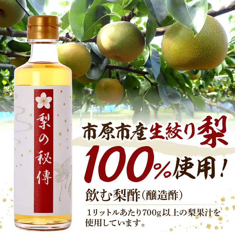 生絞り【梨の秘傳】（醸造酢）発酵食品4本セット