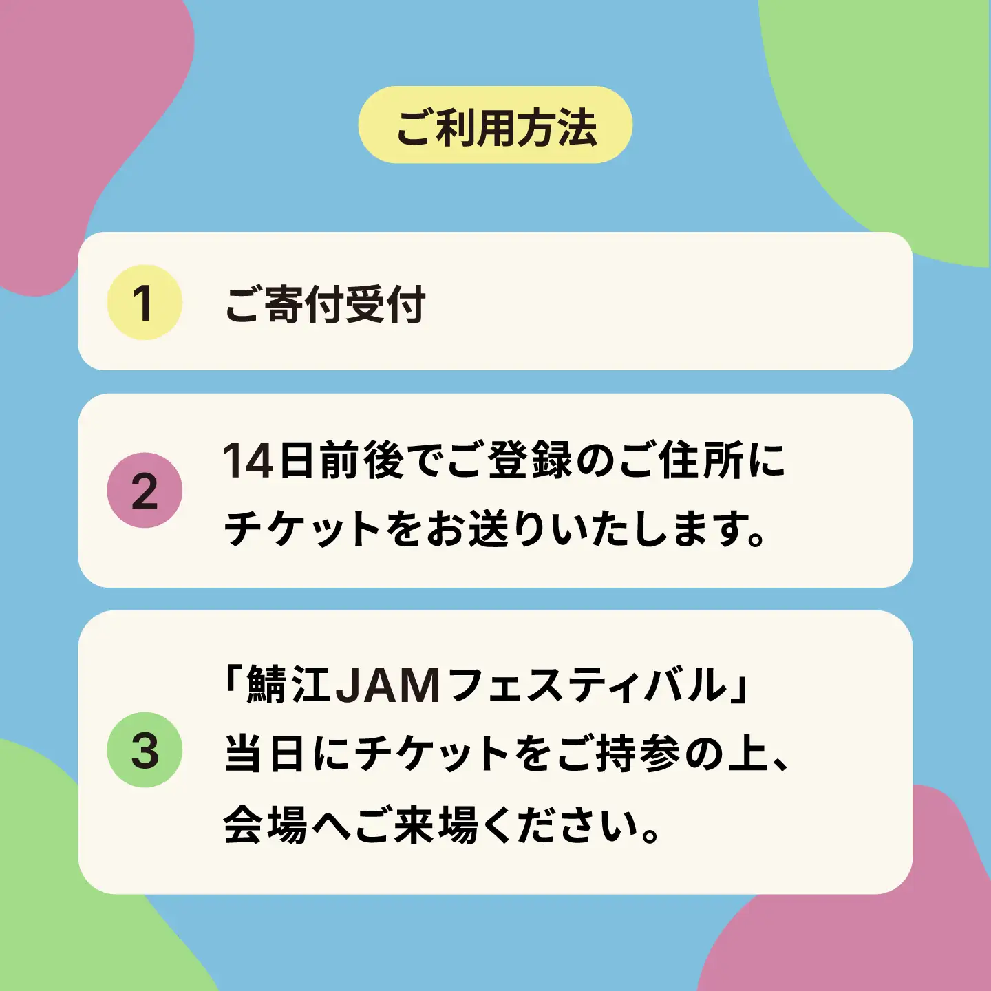 「鯖江JAMフェスティバル2026」チケット1枚《10月12日（月・祝）単日券》 音楽フェス 野外フェス 