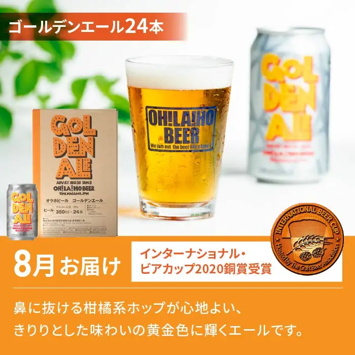 【2回定期便】クラフトビールとシャインマスカットの人気セット（シャインマスカット2房1.1kg以上とクラフトビールゴールデンエール（24缶））｜【JA信州うえだ／オラホビール】ぶどう 葡萄 大粒 果物 フルーツ 生食／ゴールデンエール 350ml 地ビール 頒布会 長野